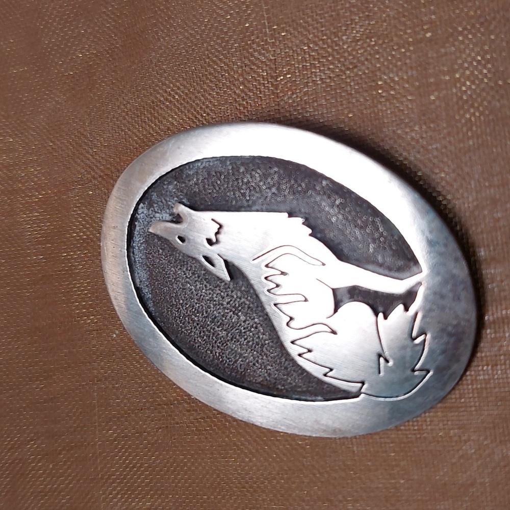 Sterling coyote pin